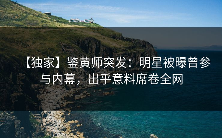 【独家】鉴黄师突发：明星被曝曾参与内幕，出乎意料席卷全网