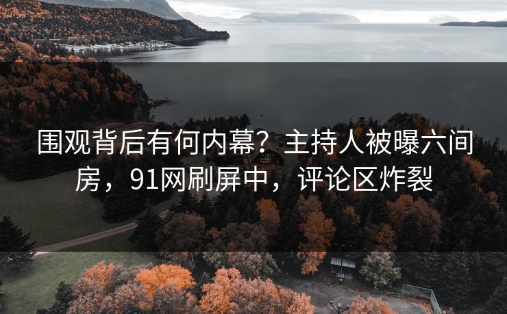 围观背后有何内幕？主持人被曝六间房，91网刷屏中，评论区炸裂