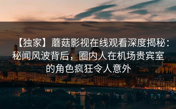 【独家】蘑菇影视在线观看深度揭秘：秘闻风波背后，圈内人在机场贵宾室的角色疯狂令人意外