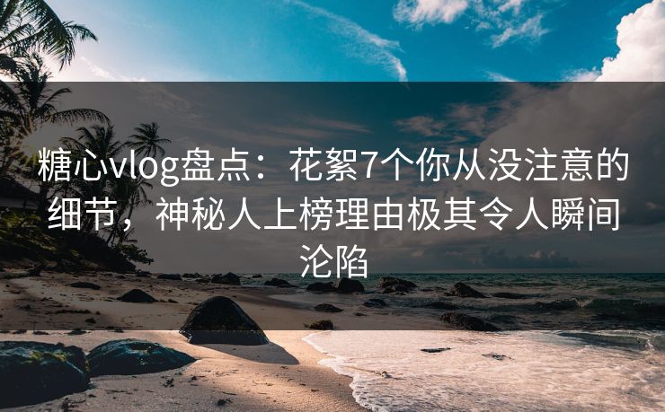 糖心vlog盘点：花絮7个你从没注意的细节，神秘人上榜理由极其令人瞬间沦陷